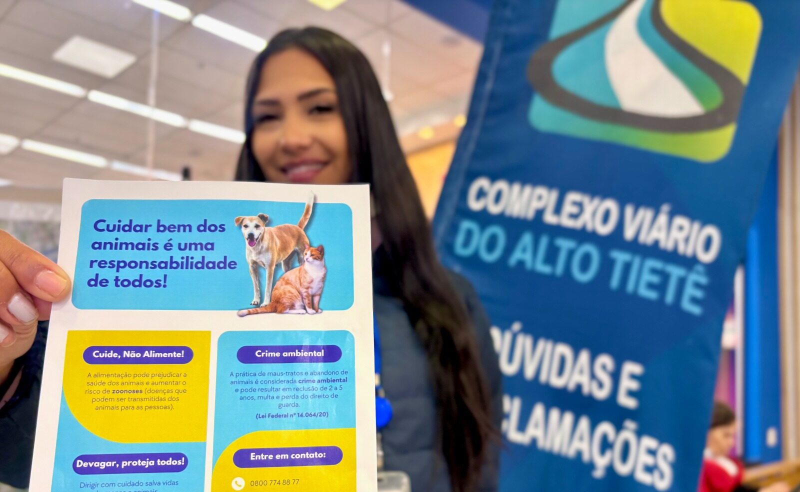 Campanha de proteção animal segue como prioridade no Rodoanel Leste com apoio do Posto Itinerante